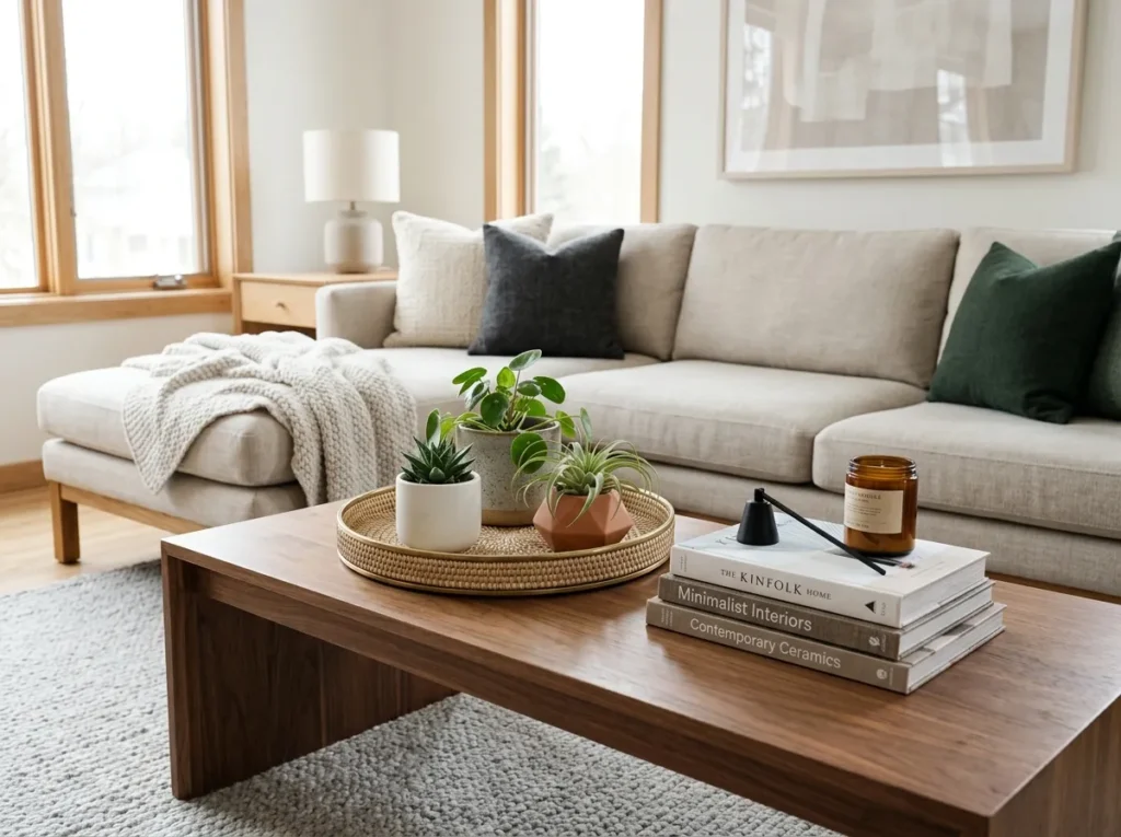 coffee table greens living room plants decor idea 2026
