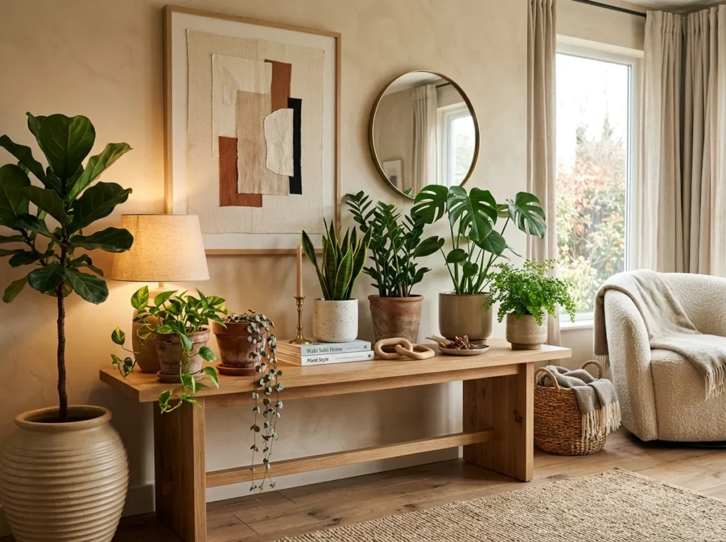 console table garden living room plants decor idea 2026