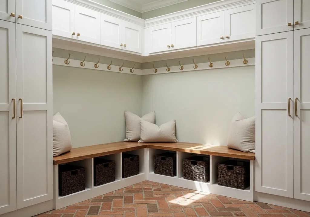 corner locker nook mudroom locker idea 2026