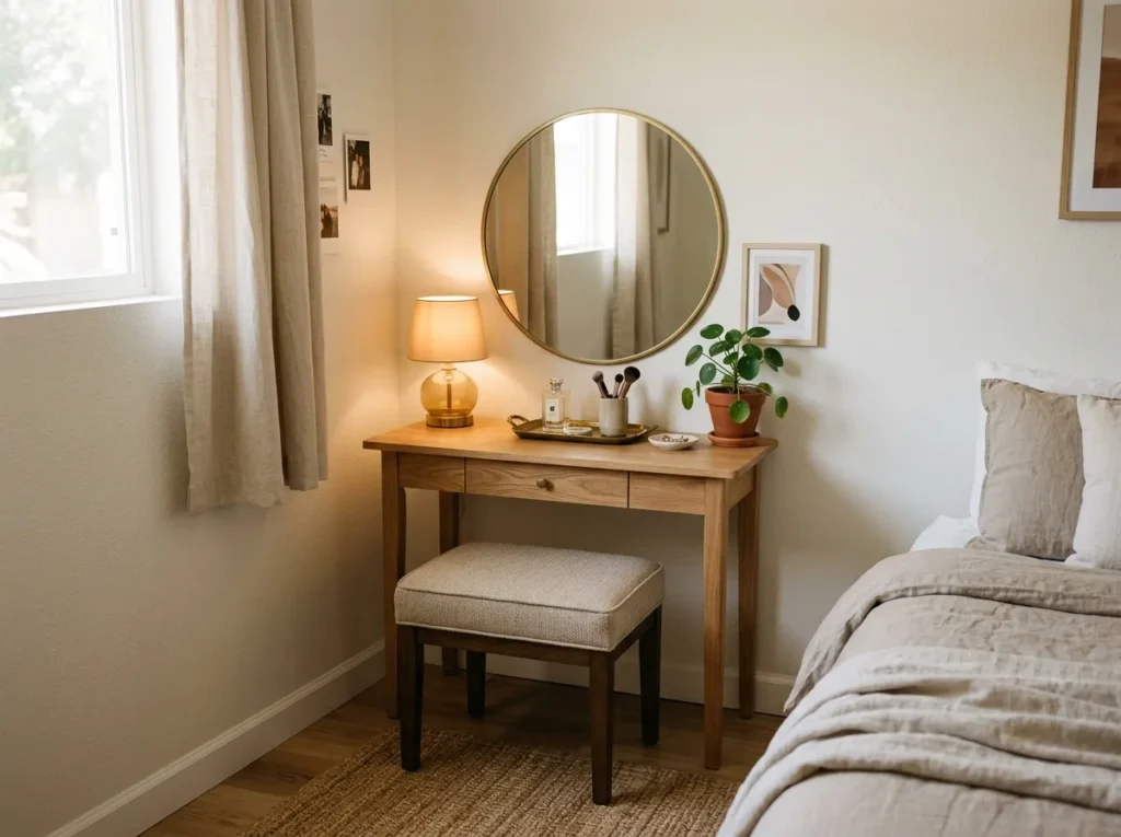 corner vanity mirror bedroom mirror idea elegant