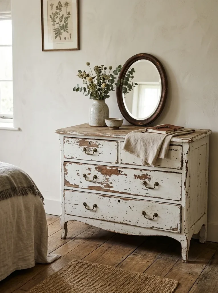 distressed painted furniture vintage home style idea 2026