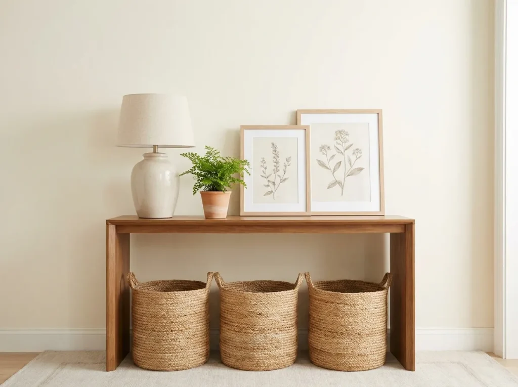 double basket base small console table idea 2026