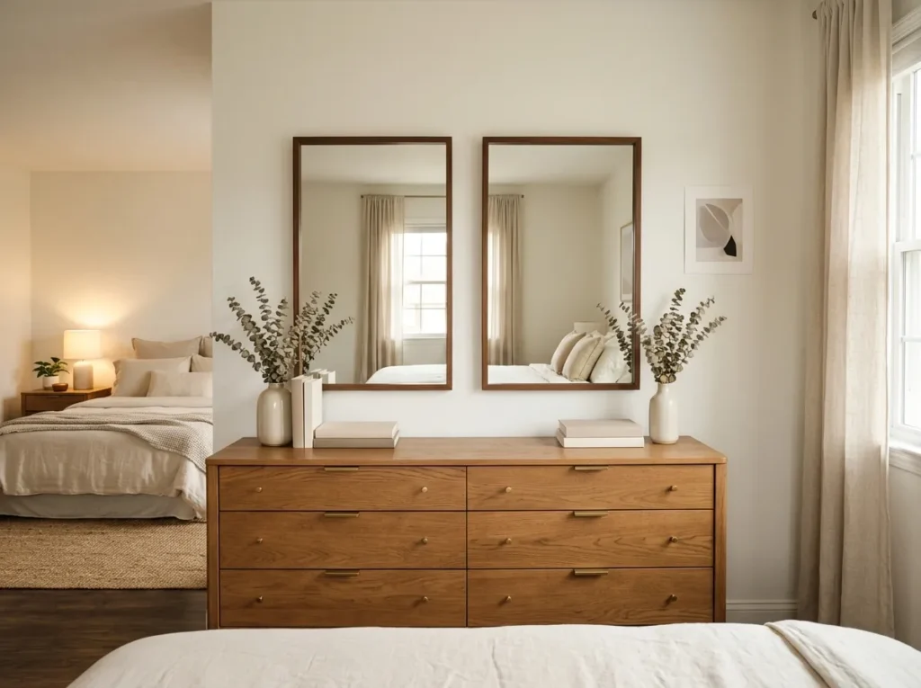 double mirror setup bedroom mirror idea modern 2026