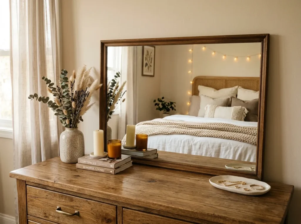 dresser top mirror bedroom mirror idea 2026