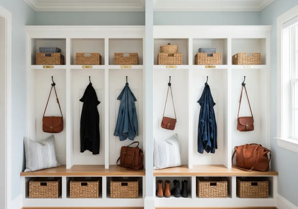 family name labels mudroom locker idea organized
