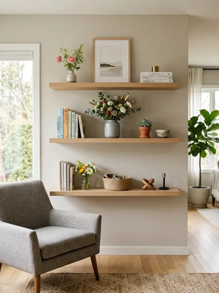floating flower shelves flower home decor idea 2026