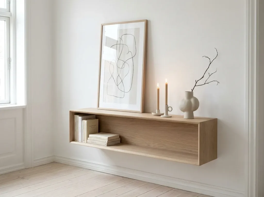 floating shelf look small console table idea modern