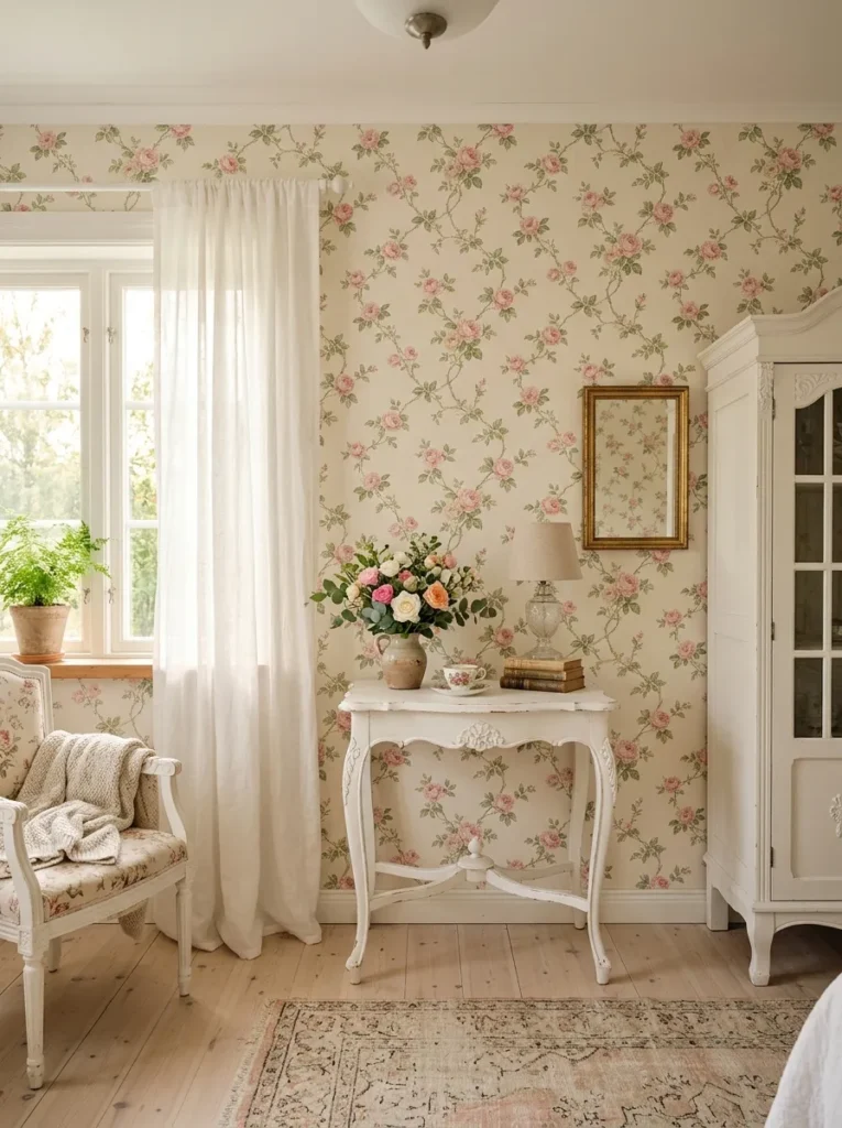 floral wallpaper charm vintage home style idea modern