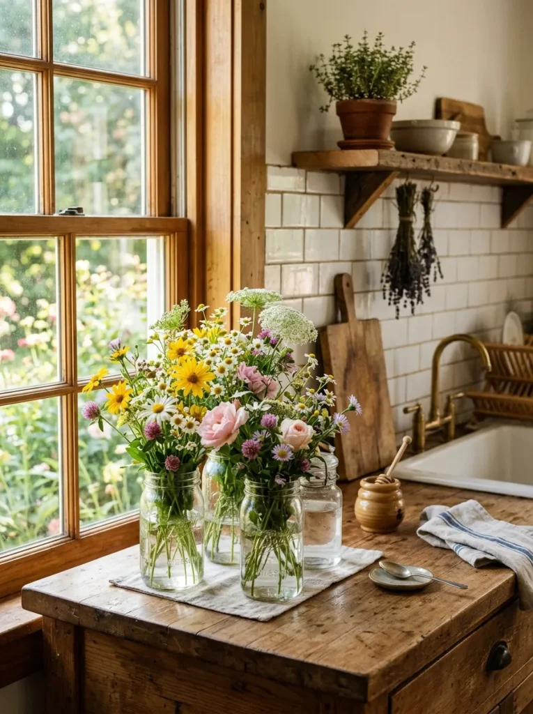glass jar arrangements flower home decor idea modern