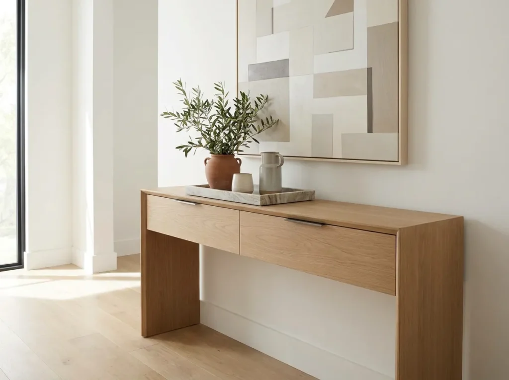 hidden drawer design small console table idea modern
