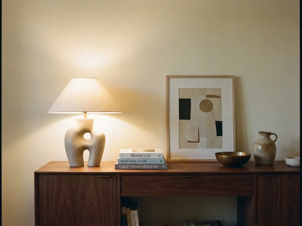 layered lamp styling small console table idea 2026