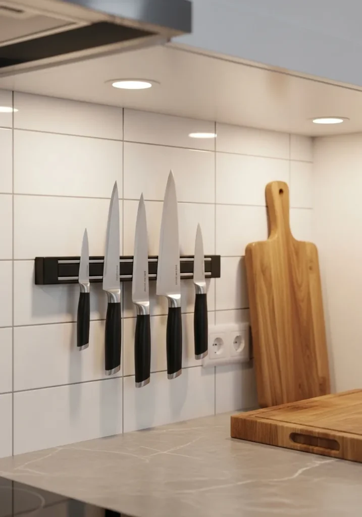  magnetic knife strip kitchen storage idea 2026
