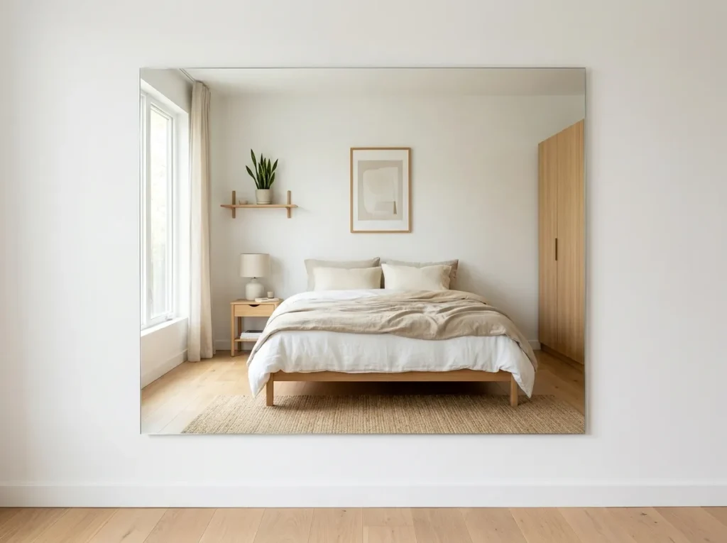 minimal frameless mirror bedroom mirror idea modern
