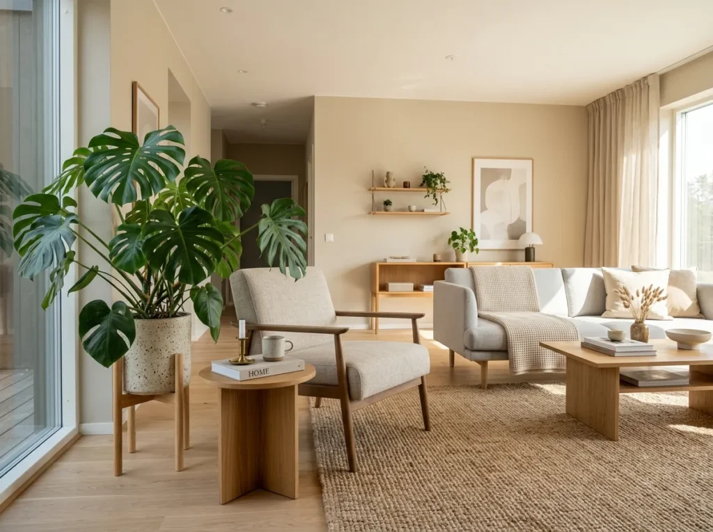 monstera statement spot living room plants decor idea 2026