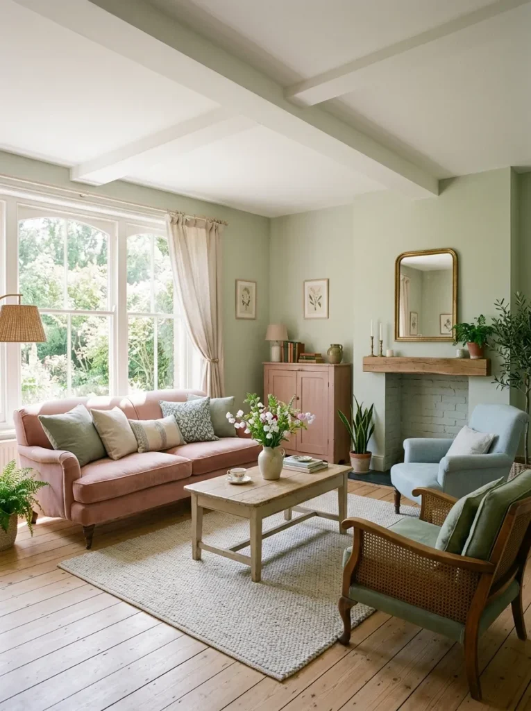 muted pastel palettes vintage home style idea 2026