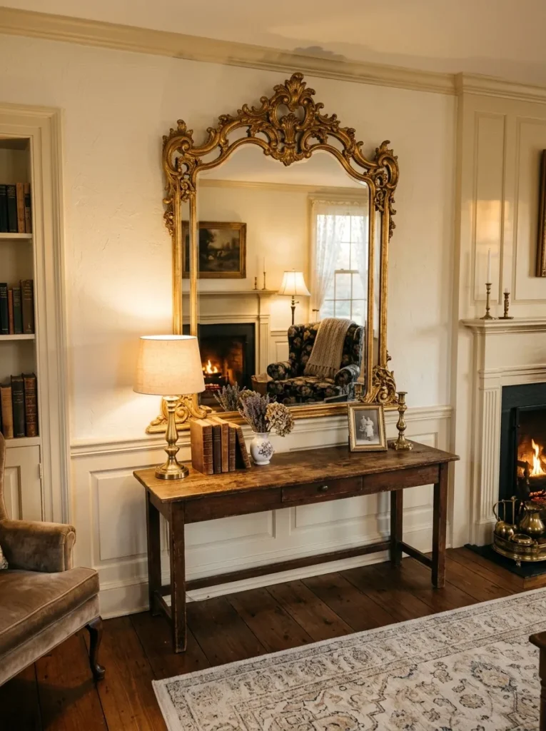 ornate mirror displays vintage home style idea modern
