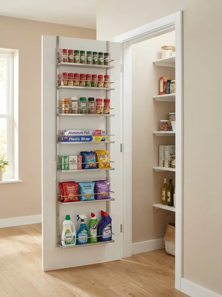 over door rack kitchen storage idea 2026