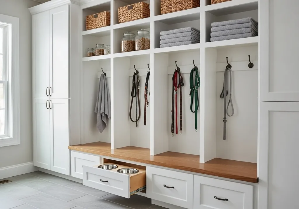 pet supply locker mudroom locker idea organized