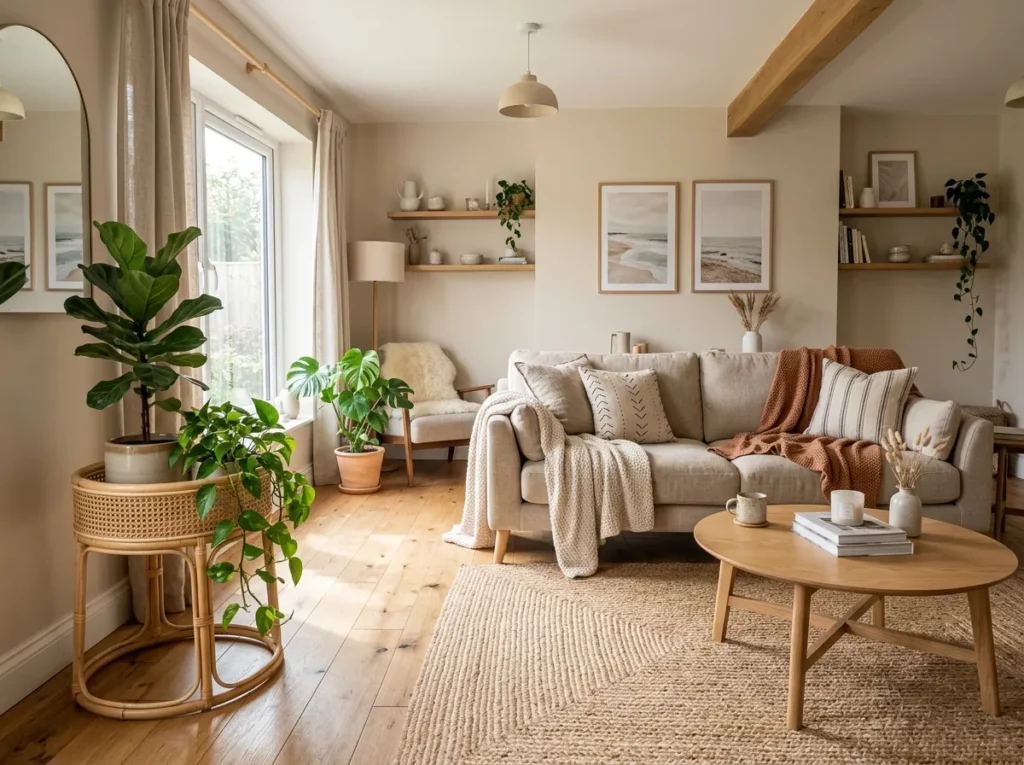 rattan plant stand living room plants decor idea 2026