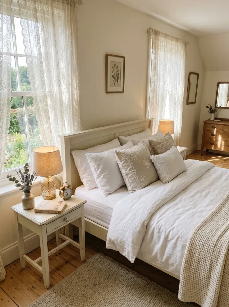 soft lace textiles vintage home style idea modern
