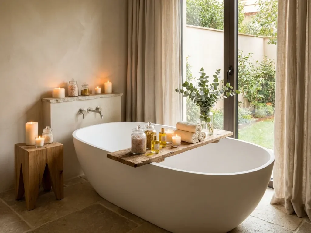 spa accessory collection bath tub decor idea luxury bathroom