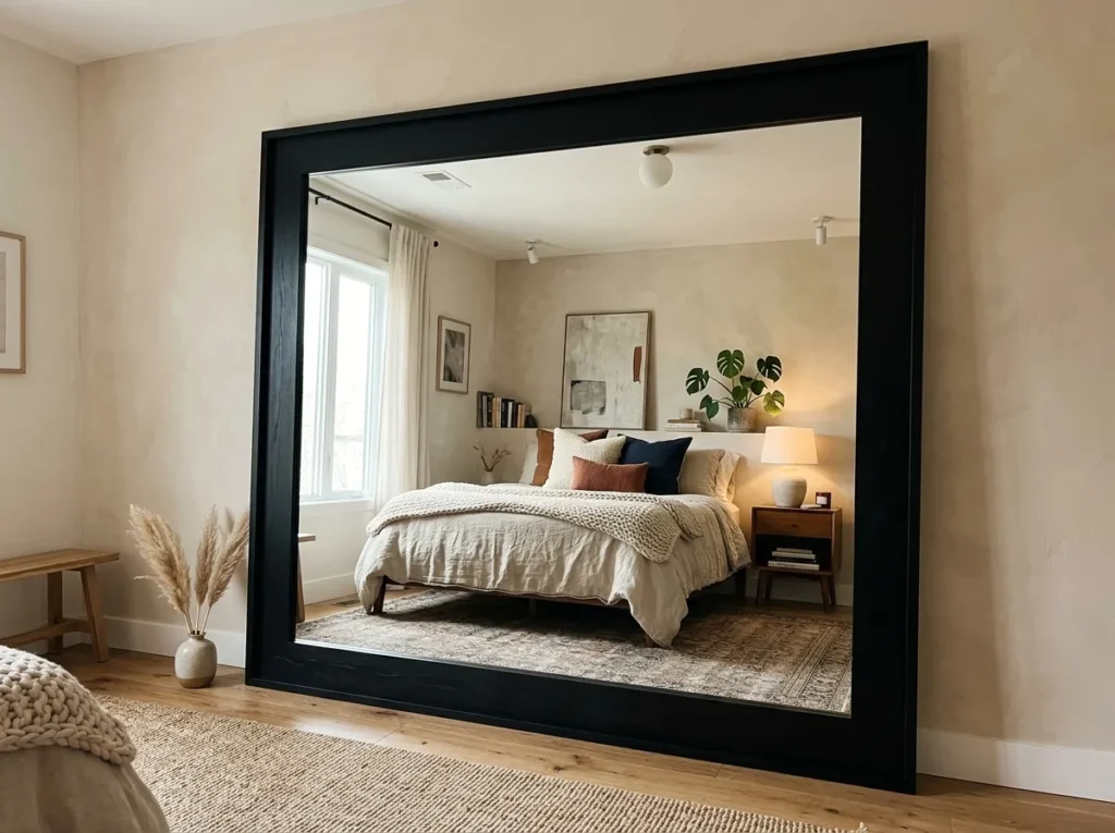 statement oversized mirror bedroom mirror idea 2026