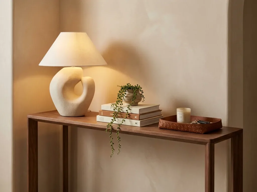statement table lamp small console table idea 2026