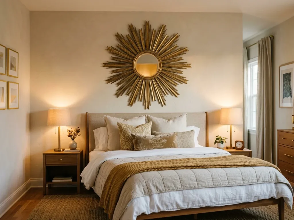sunburst mirror decor bedroom mirror idea 2026
