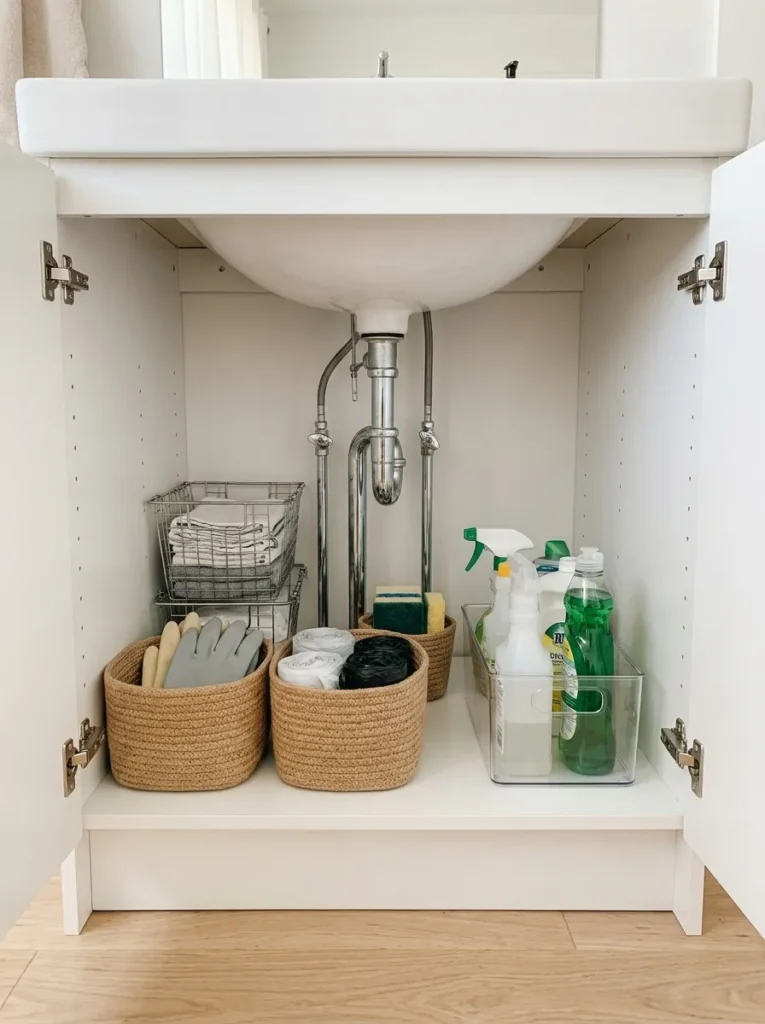  under sink baskets kitchen storage idea organized