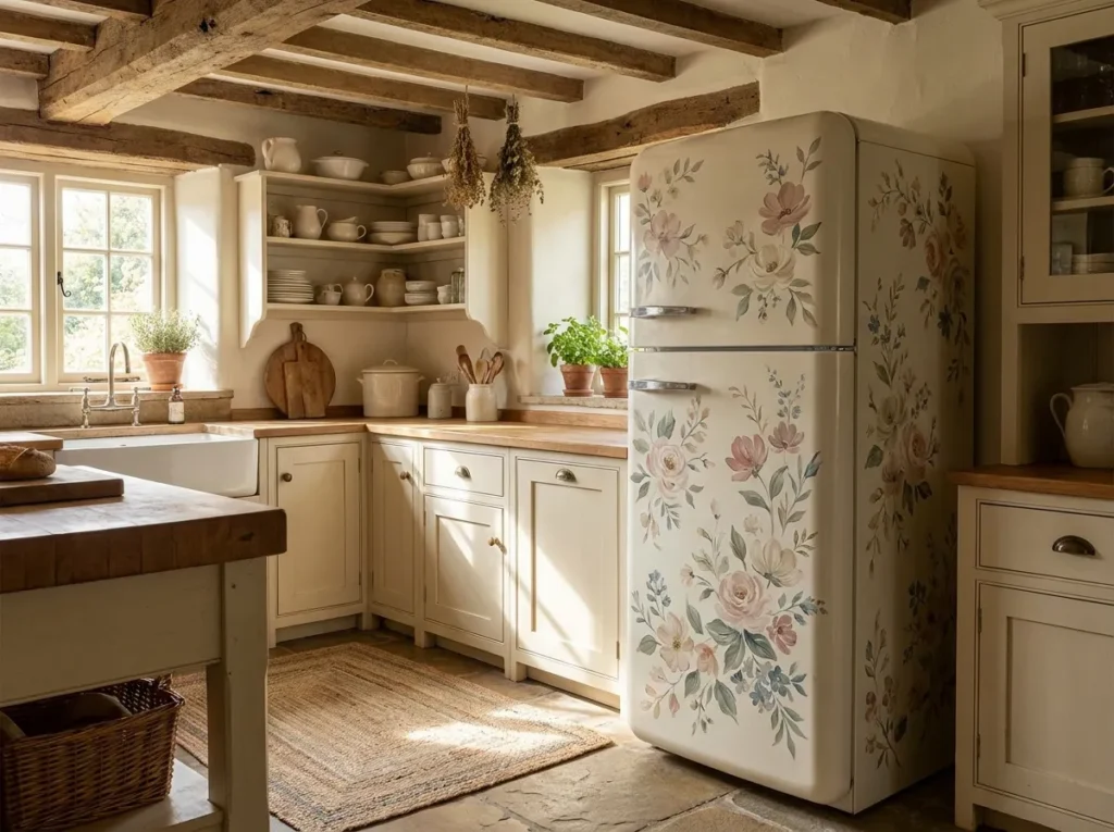 vintage floral charm fridge wallpaper idea 2026