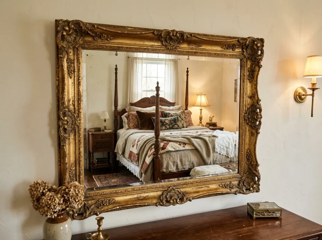vintage frame mirror bedroom mirror idea 2026