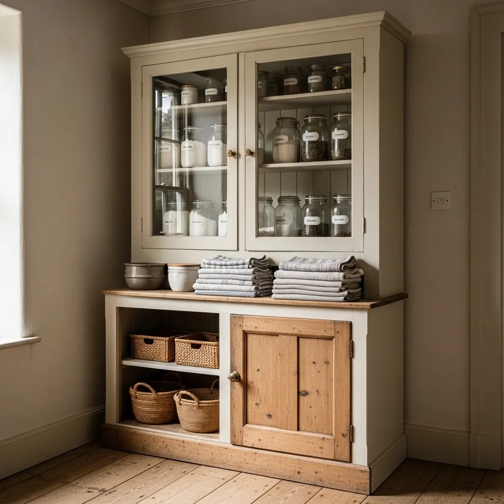 vintage pantry cupboard old farmhouse kitchen idea rustic