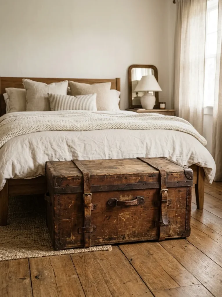 vintage trunk storage vintage home style idea 2026