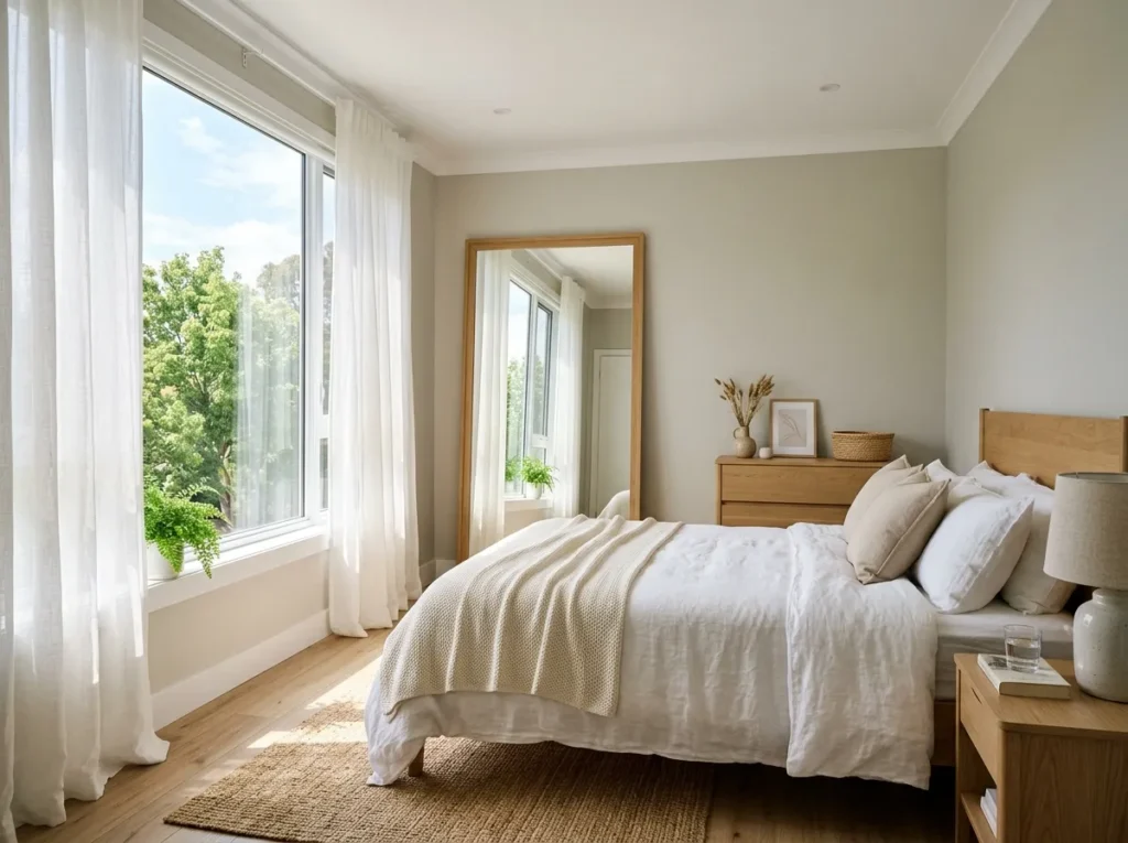 window facing mirror bedroom mirror idea bright decor