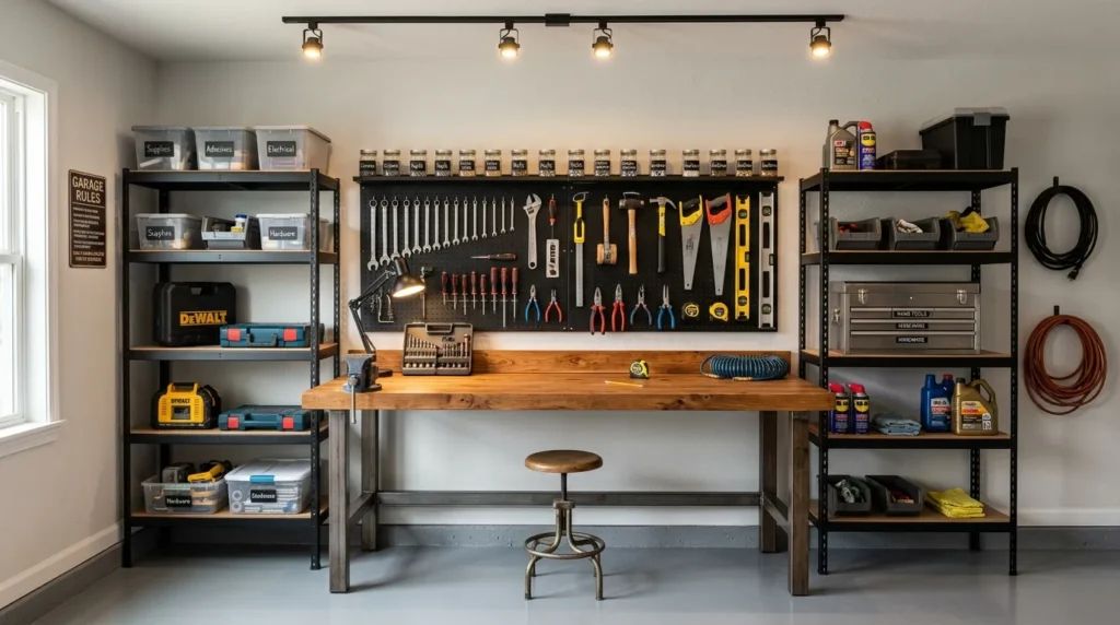 workshop wall garage interior design idea 2026