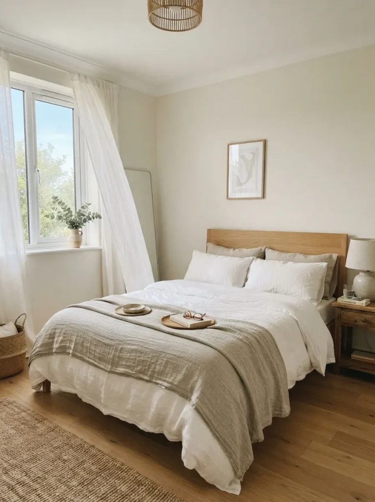 airy bedroom layers summer home decor idea modern