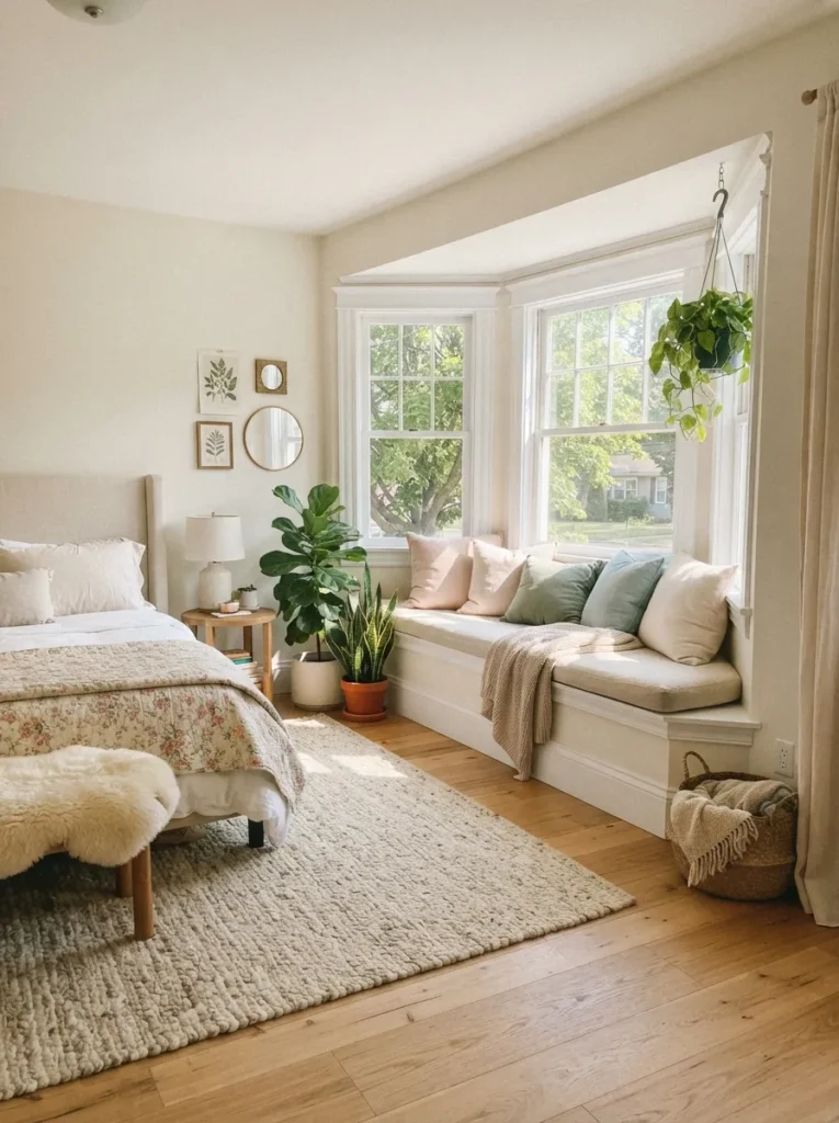 bay window setup bedroom window idea 2026