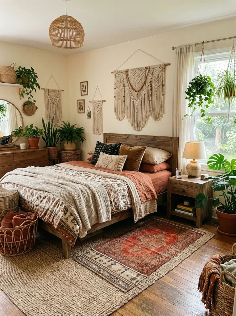 boho style decor teen girl bedroom idea modern