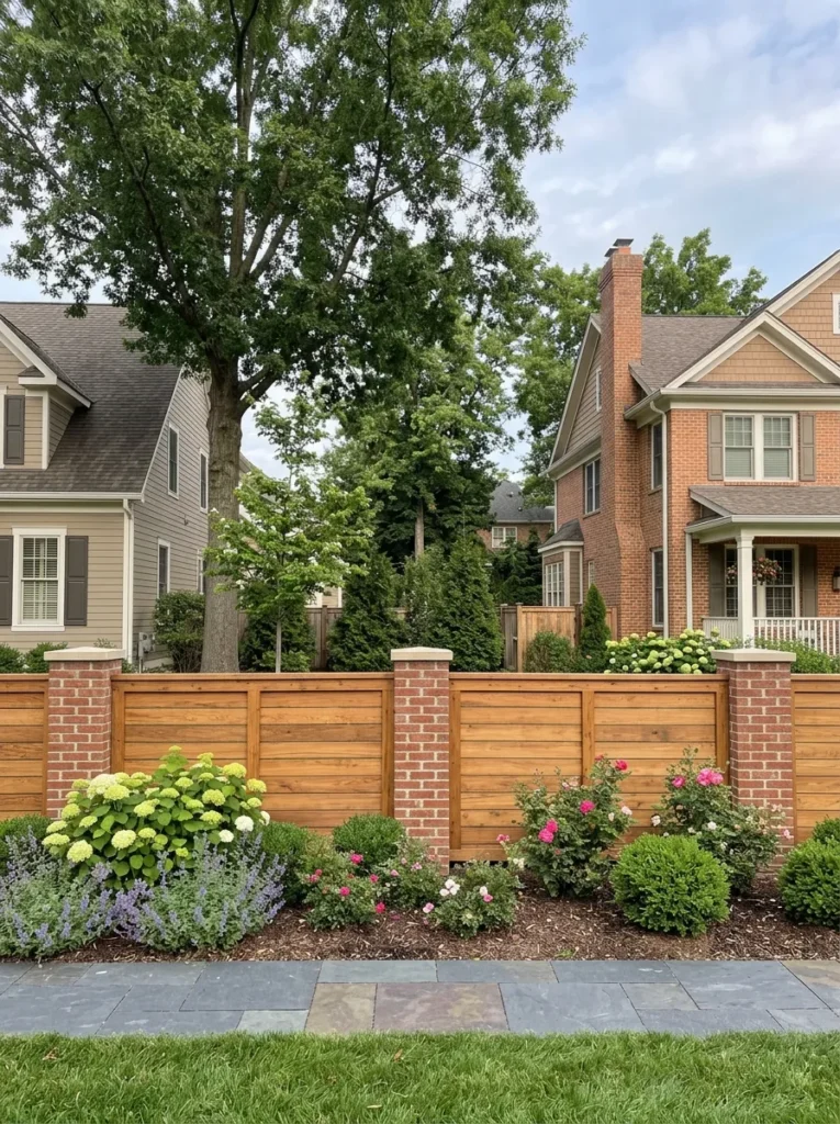 brick column fence privacy fence idea modern outdoor