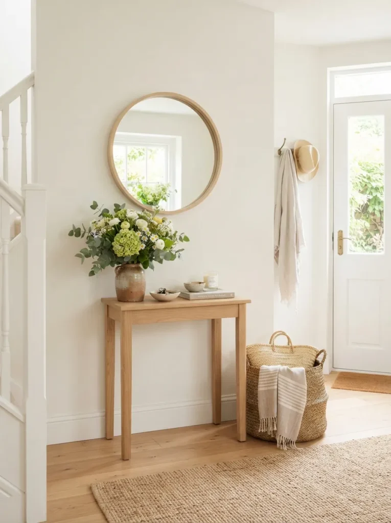 bright entryway styling summer home decor idea 2026