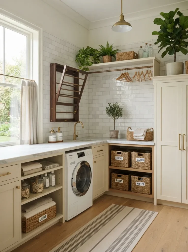 built in drying rack luxury laundry room idea 2026