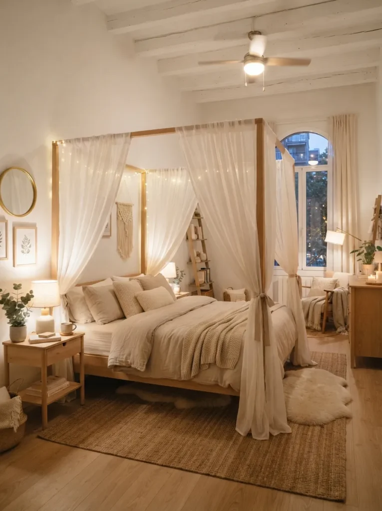 canopy bed drapes apartment bedroom decor idea modern