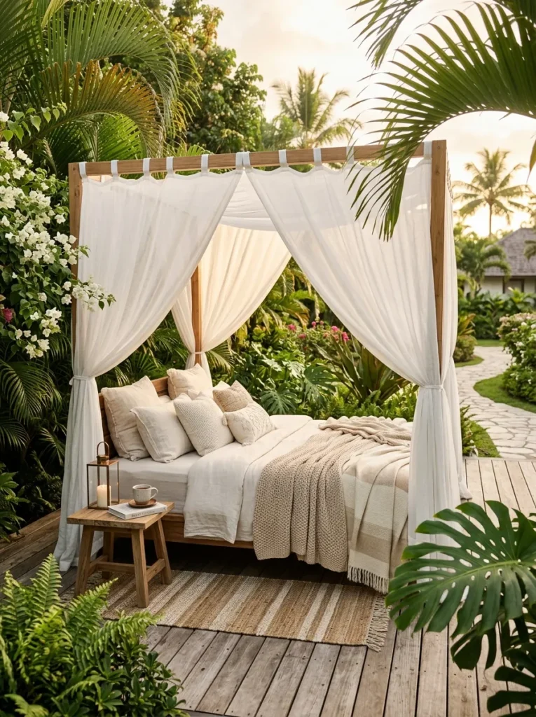 canopy lounge bed outdoor furniture idea stylish patio