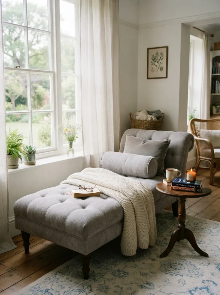 chaise lounge setup cozy reading chair idea modern