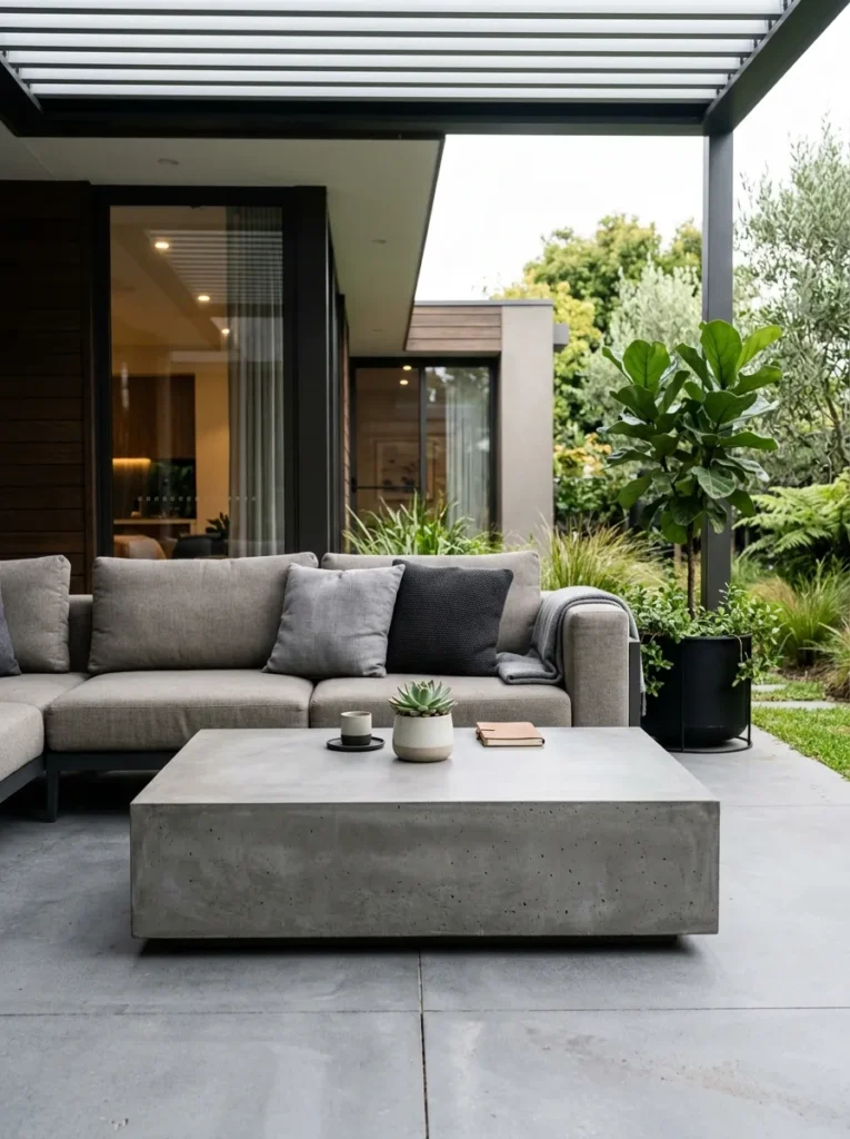 concrete coffee table outdoor furniture idea patio
