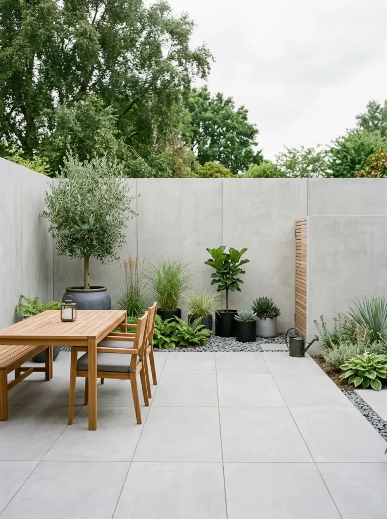concrete wall fence privacy fence idea modern