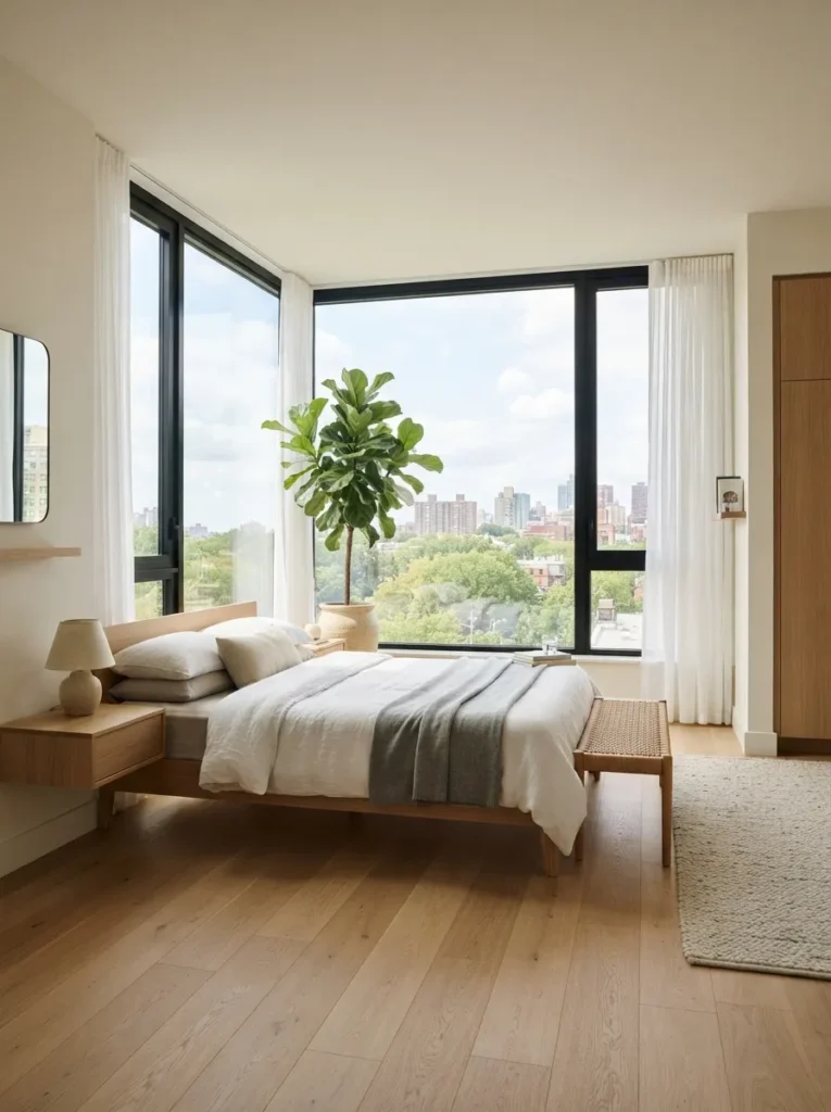 corner window layout bedroom window idea 2026