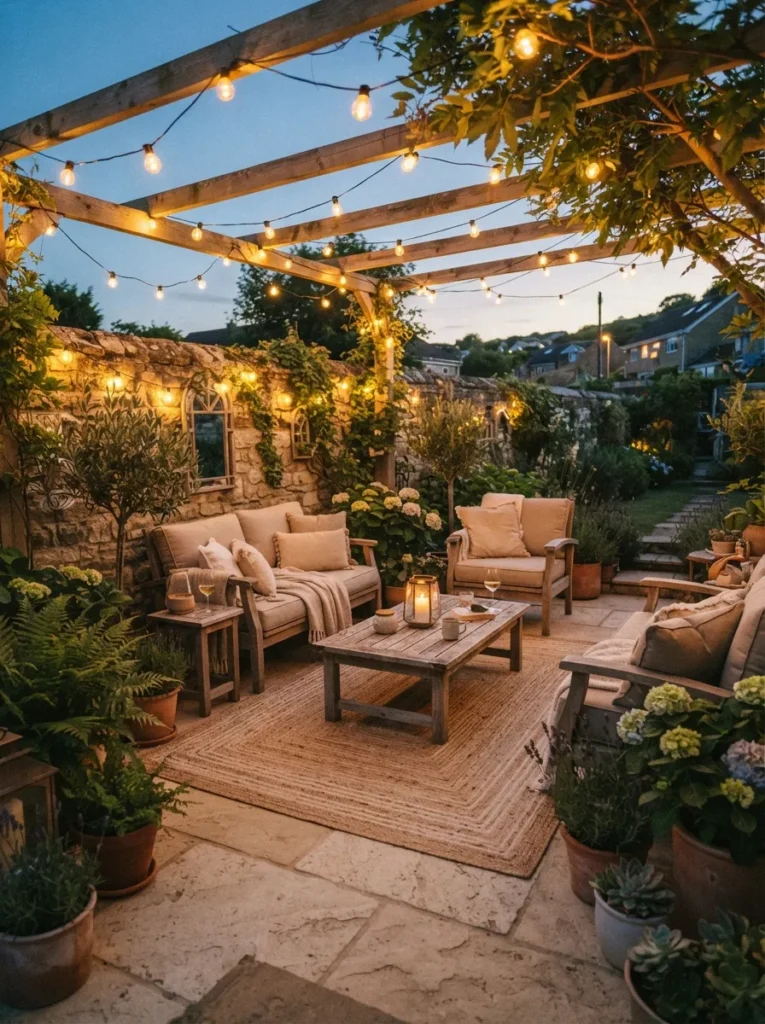 cozy string lights summer patio decor idea 2026