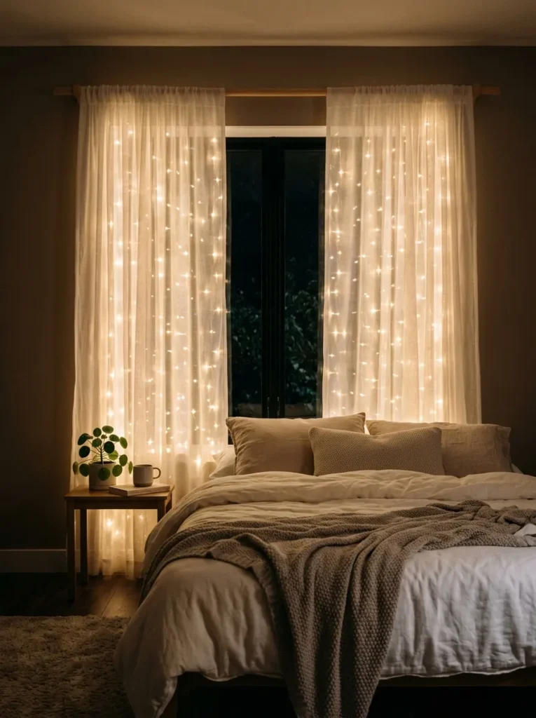 curtain light setup teen girl bedroom idea modern