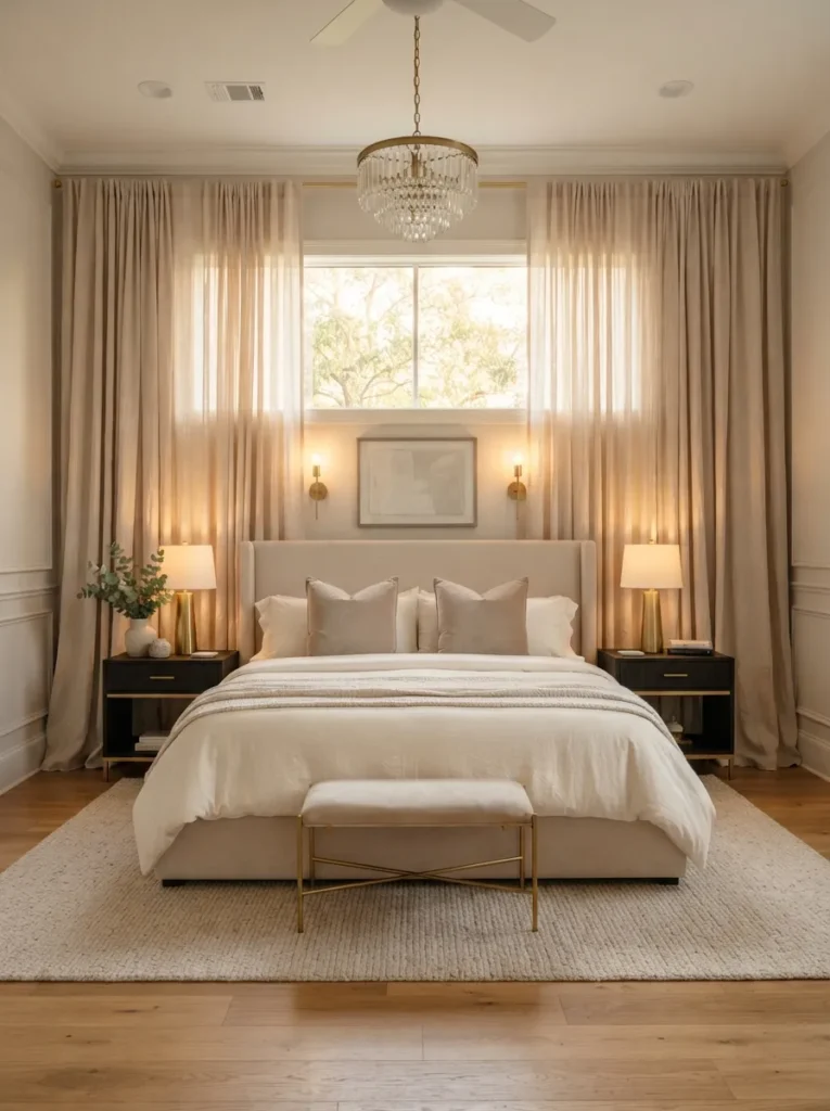 floor length drapes bedroom window idea modern